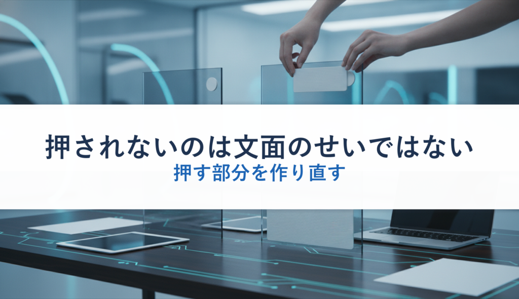 押されないのは文面のせいではない｜押す部分を作り直す