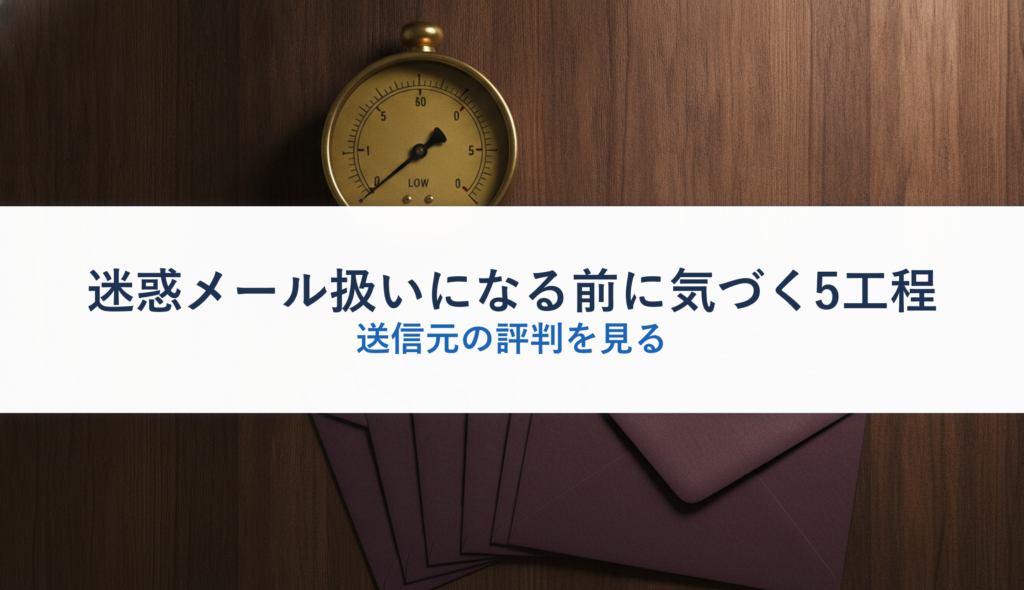 迷惑メール扱いになる前に気づく5工程｜送信元の評判を見る