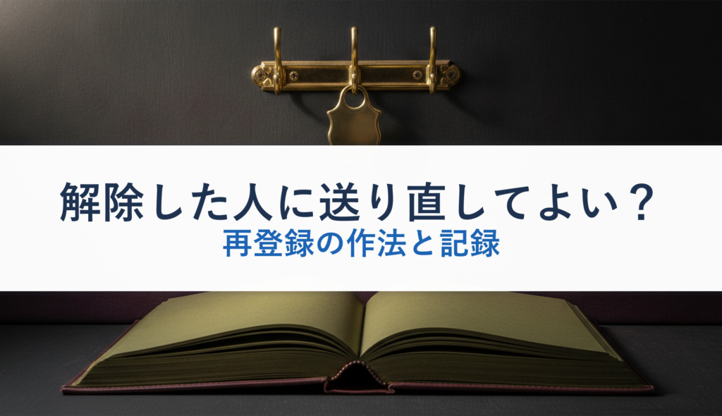 解除した人に送り直してよい？｜再登録の作法と記録