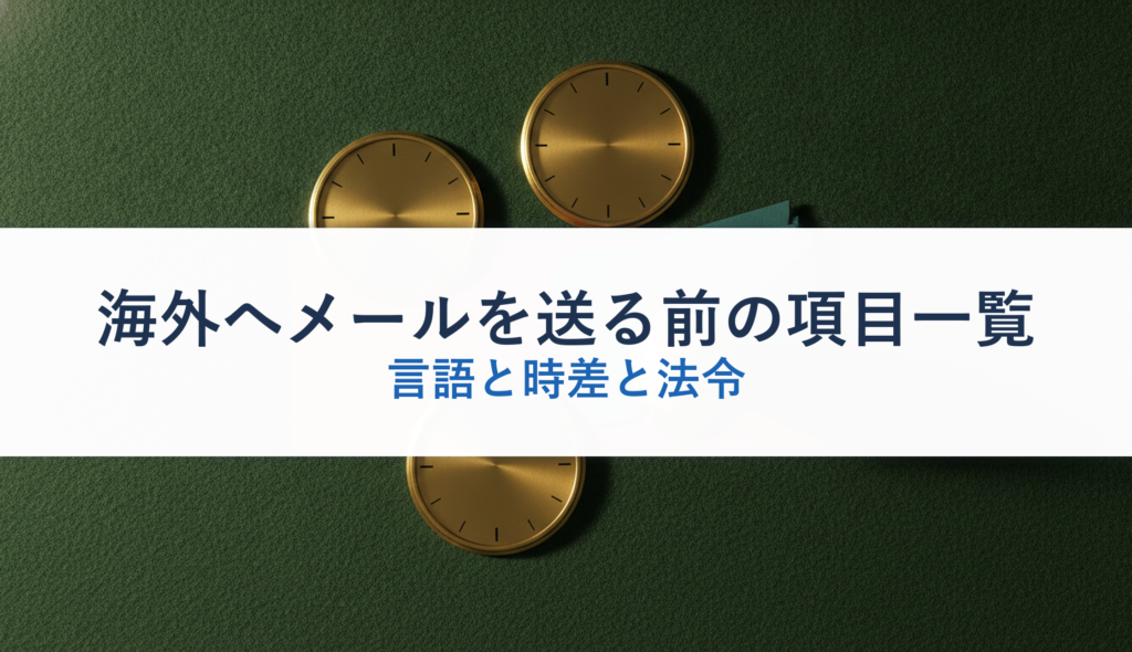 海外へメールを送る前の項目一覧｜言語と時差と法令
