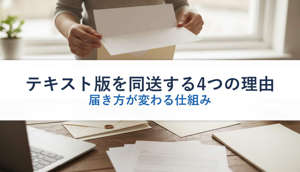 テキスト版を同送する4つの理由｜届き方が変わる仕組み
