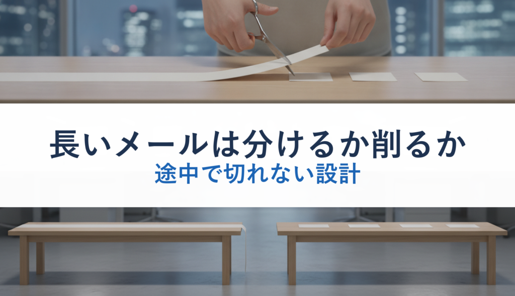 長いメールは分けるか削るか｜途中で切れない設計