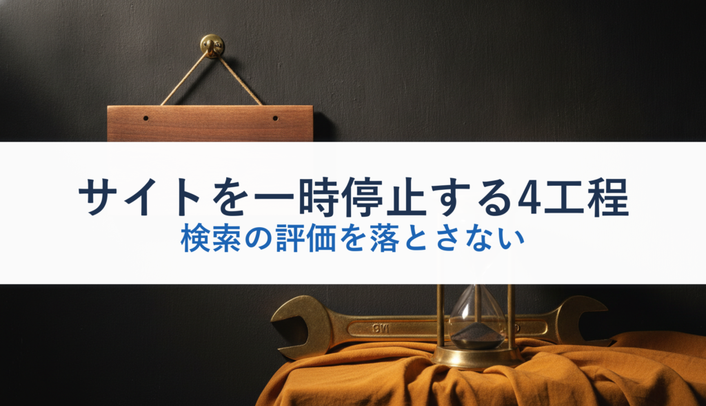 サイトを一時停止する4工程｜検索の評価を落とさない