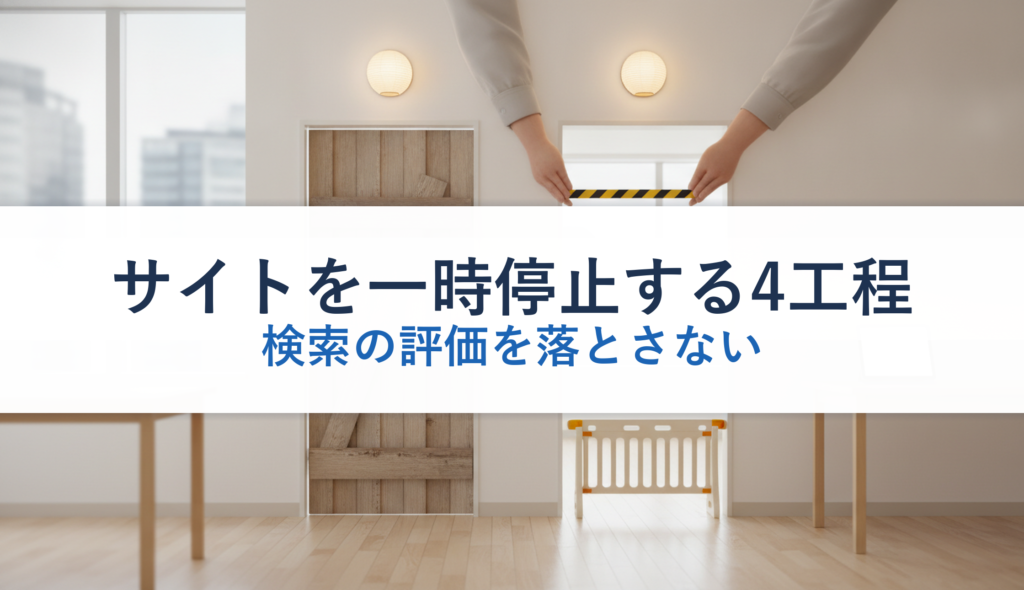 サイトを一時停止する4工程｜検索の評価を落とさない