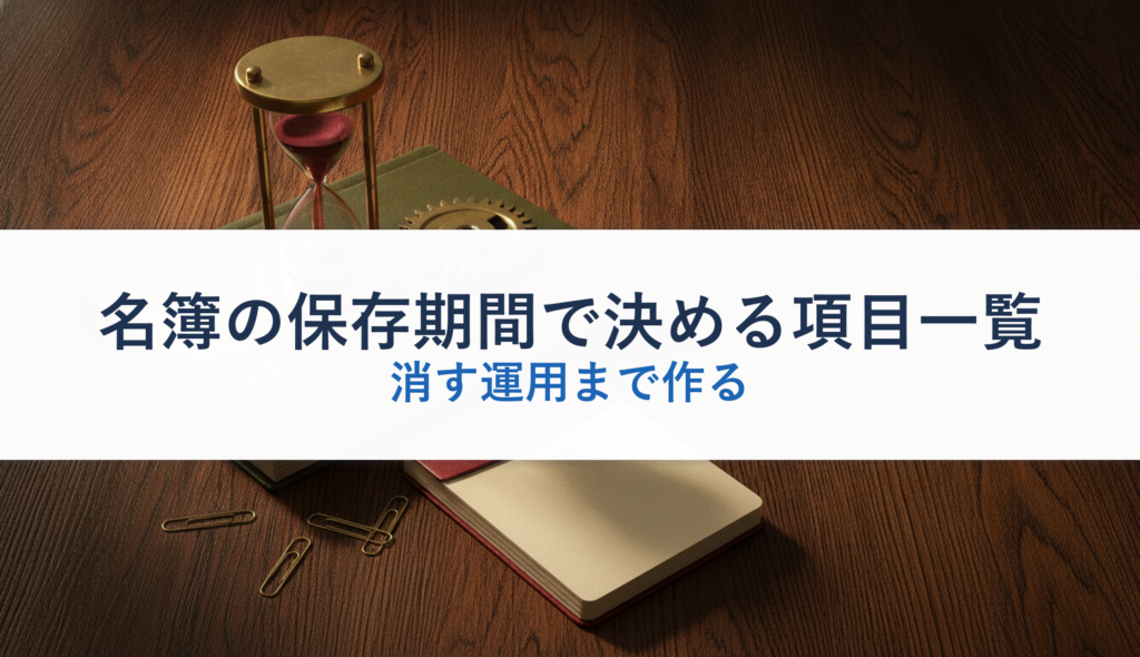 名簿の保存期間で決める項目一覧｜消す運用まで作る