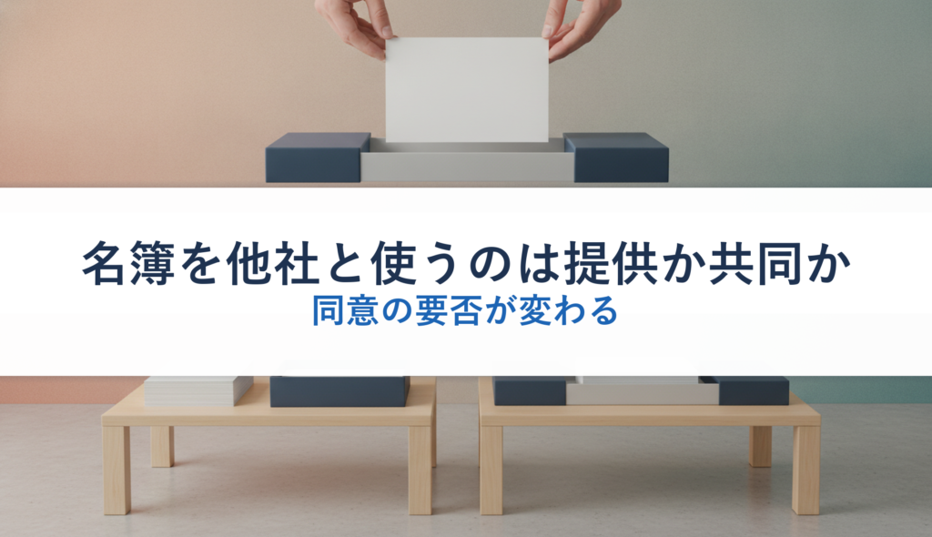 名簿を他社と使うのは提供か共同か｜同意の要否が変わる