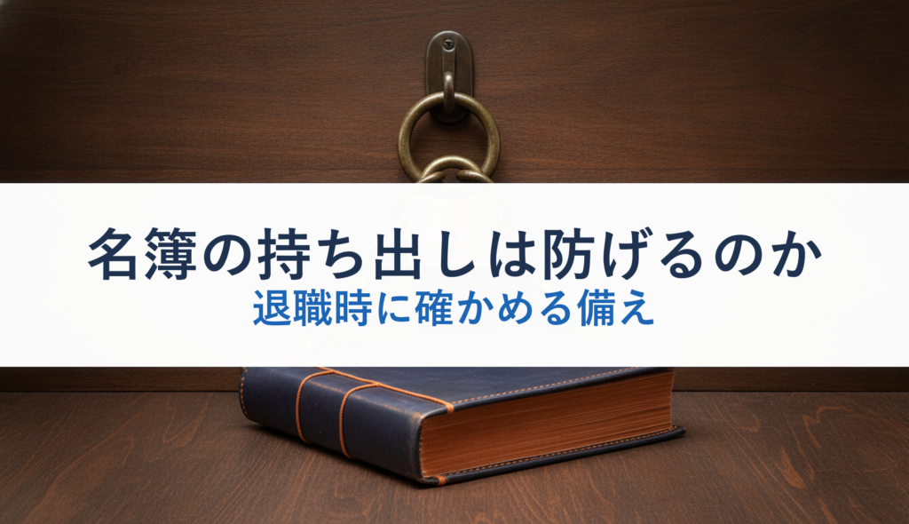 名簿の持ち出しは防げるのか｜退職時に確かめる備え