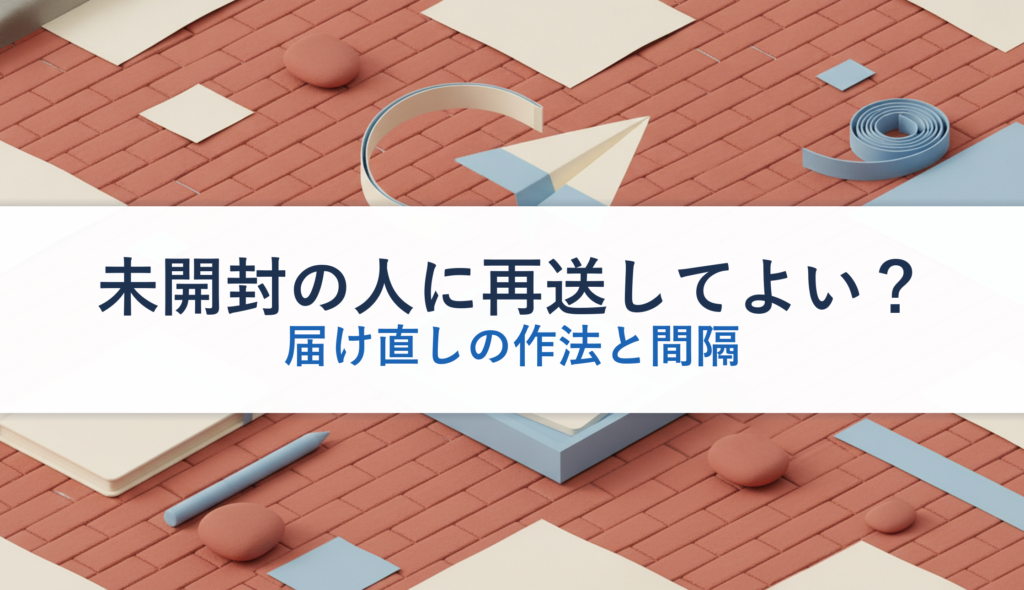 未開封の人に再送してよい？｜届け直しの作法と間隔