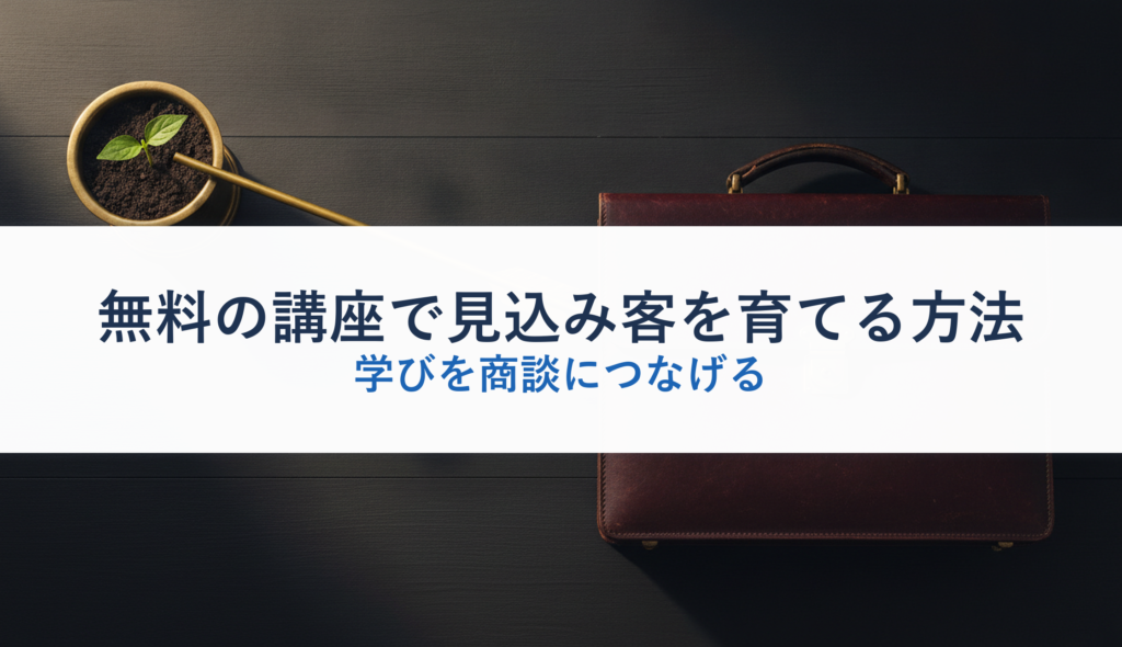 無料の講座で見込み客を育てる方法｜学びを商談につなげる