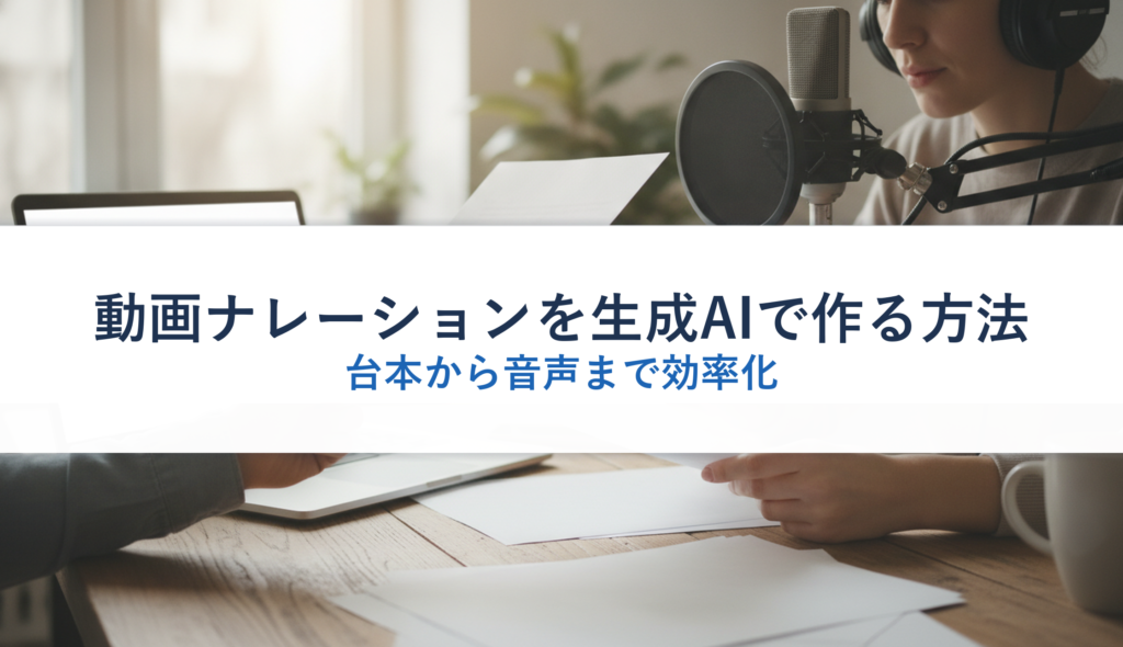 動画ナレーションを生成AIで作る方法｜台本から音声まで効率化