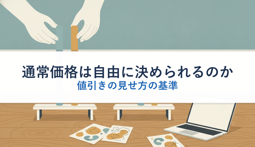 通常価格は自由に決められるのか｜値引きの見せ方の基準