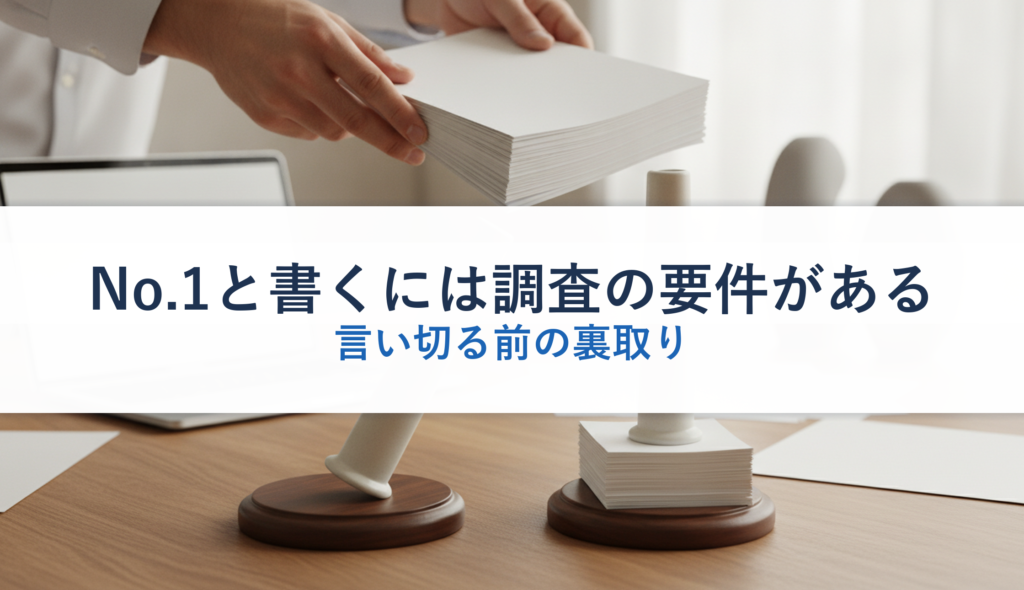 No.1と書くには調査の要件がある｜言い切る前の裏取り