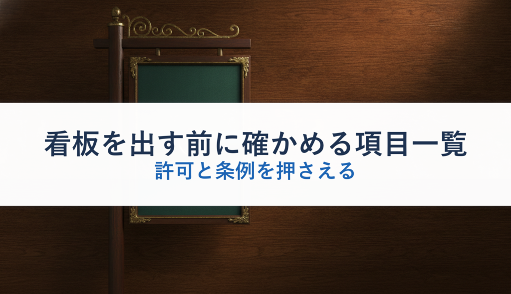 看板を出す前に確かめる項目一覧｜許可と条例を押さえる