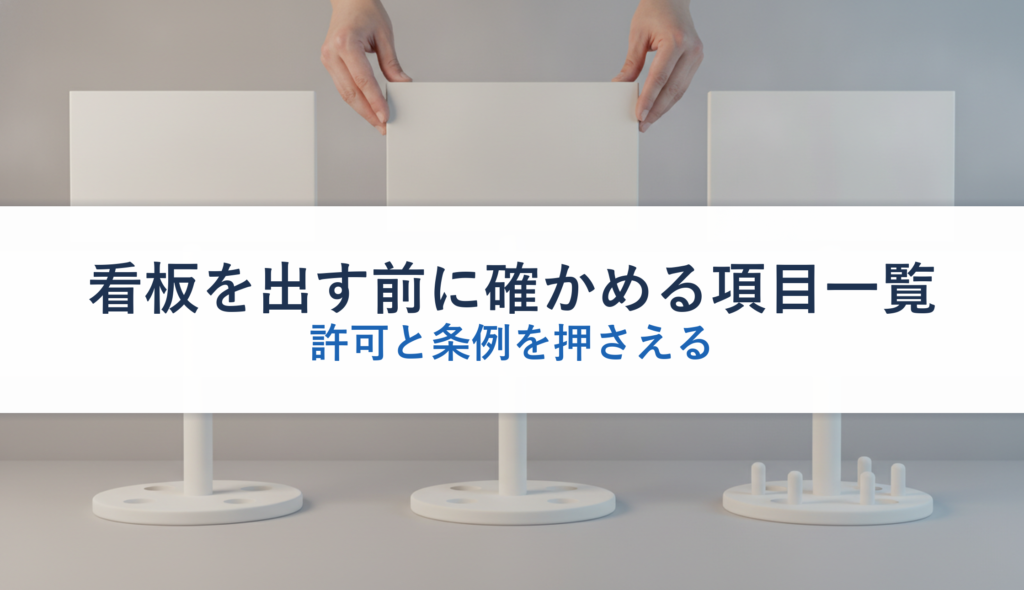 看板を出す前に確かめる項目一覧｜許可と条例を押さえる