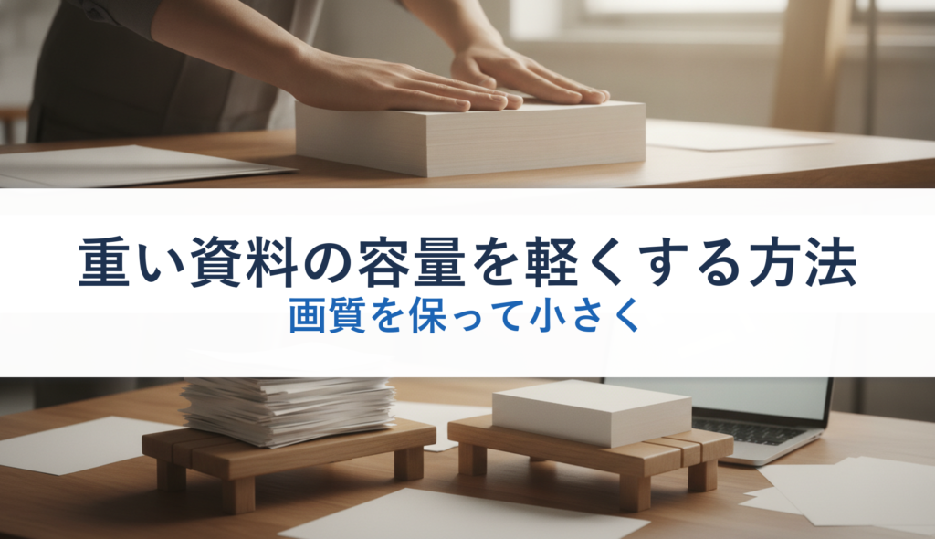 重い資料の容量を軽くする方法｜画質を保って小さく