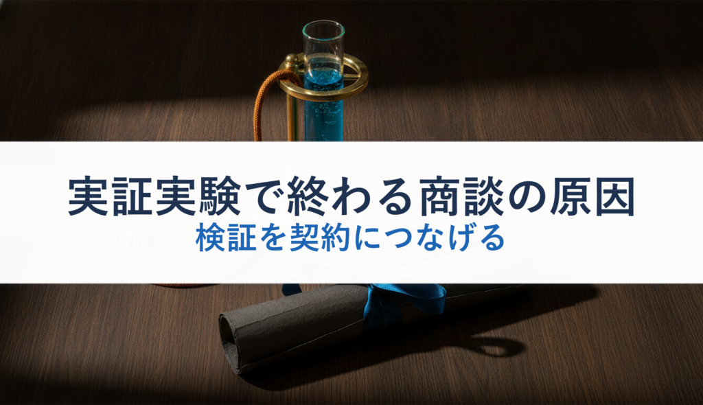実証実験で終わる商談の原因｜検証を契約につなげる