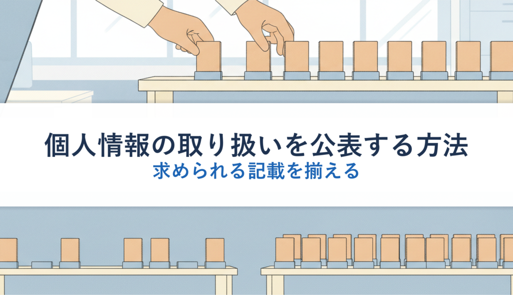個人情報の取り扱いを公表する方法｜求められる記載を揃える