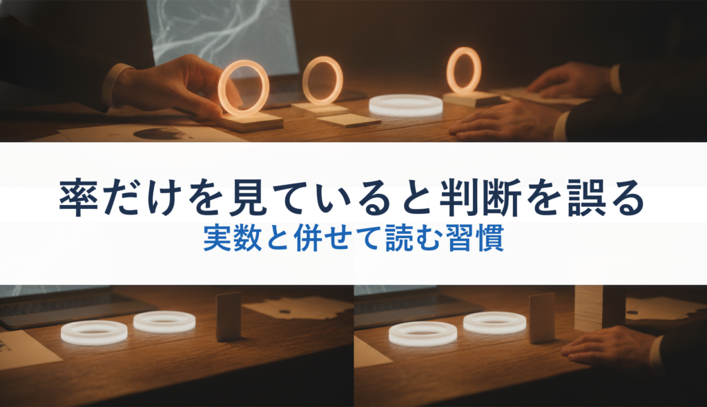 率だけを見ていると判断を誤る｜実数と併せて読む習慣
