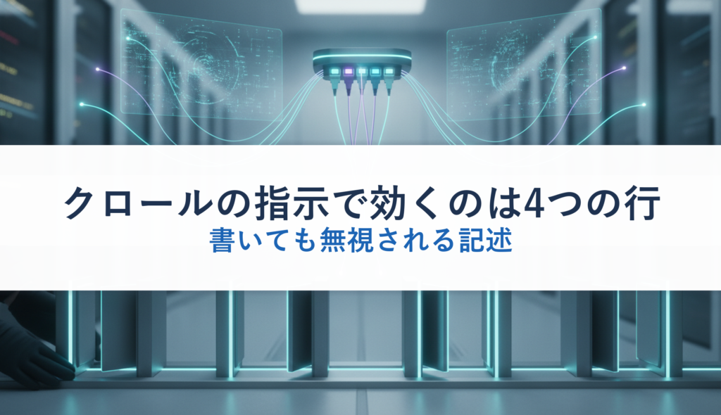 クロールの指示で効くのは4つの行｜書いても無視される記述