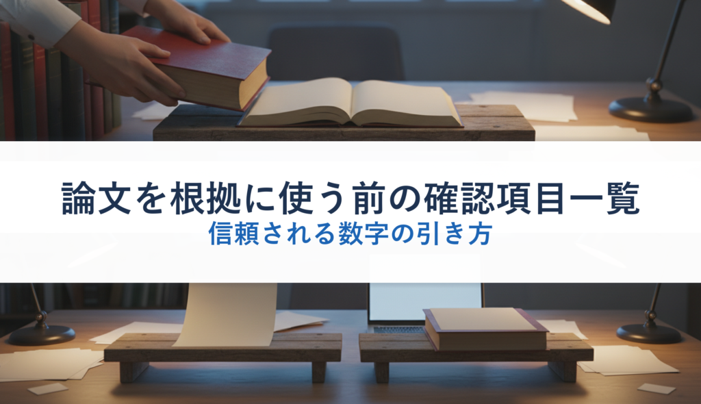 論文を根拠に使う前の確認項目一覧｜信頼される数字の引き方