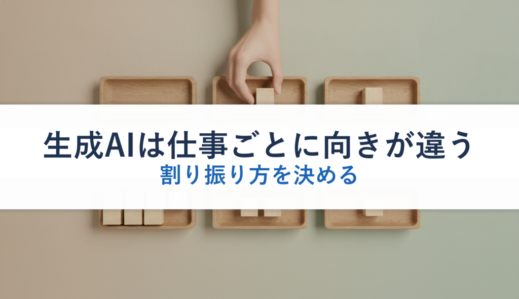 生成AIは仕事ごとに向きが違う｜割り振り方を決める