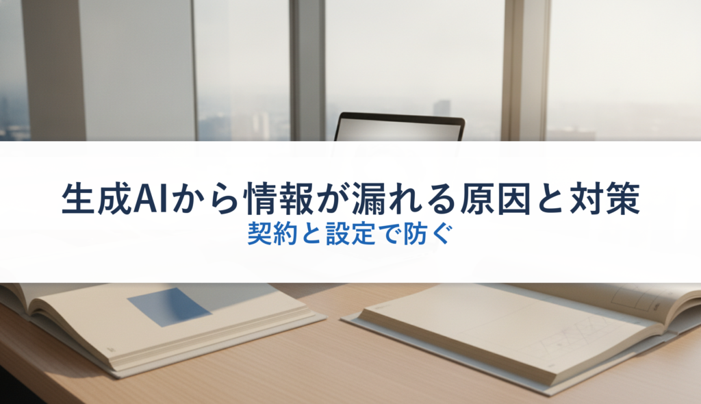 生成AIから情報が漏れる原因と対策｜契約と設定で防ぐ