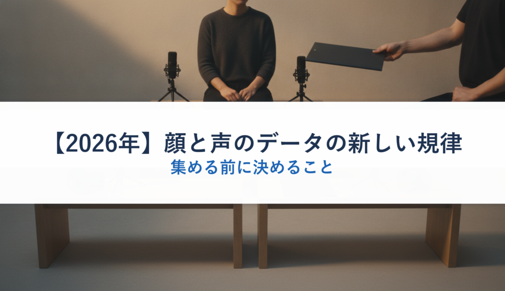 【2026年】顔と声のデータの新しい規律｜集める前に決めること