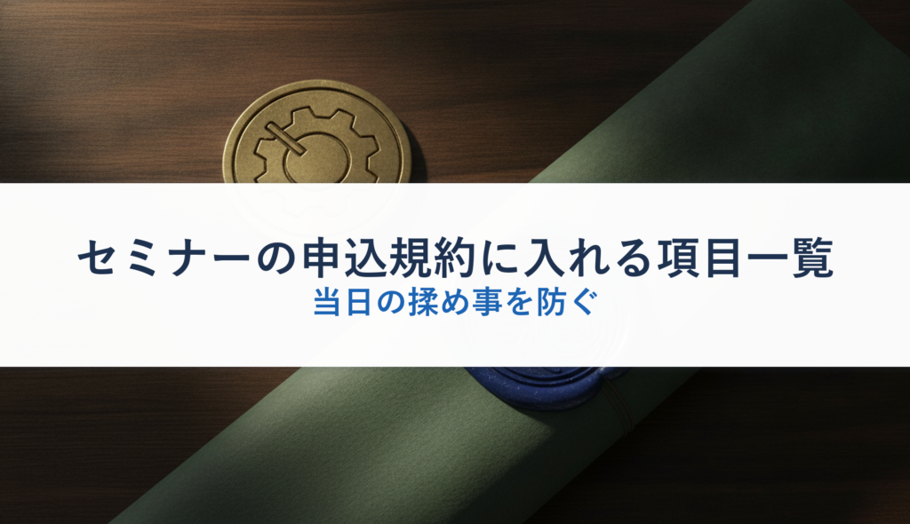 セミナーの申込規約に入れる項目一覧｜当日の揉め事を防ぐ