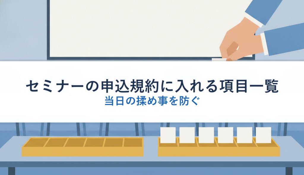 セミナーの申込規約に入れる項目一覧｜当日の揉め事を防ぐ