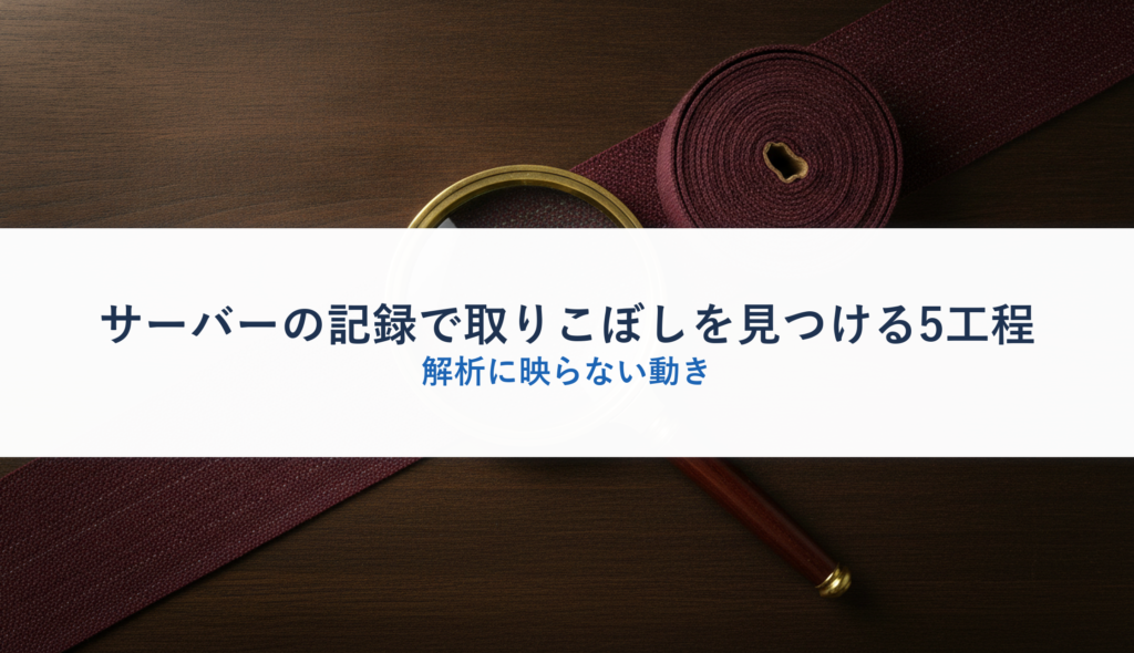 サーバーの記録で取りこぼしを見つける5工程｜解析に映らない動き