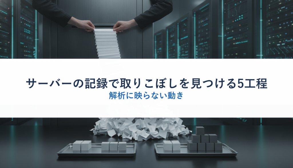 サーバーの記録で取りこぼしを見つける5工程｜解析に映らない動き