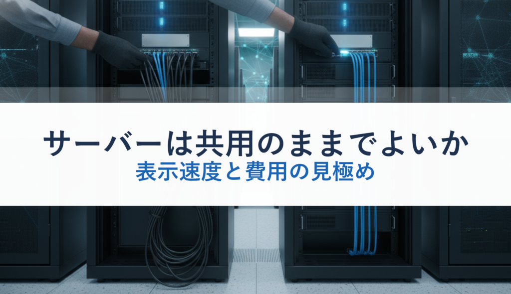 サーバーは共用のままでよいか｜表示速度と費用の見極め