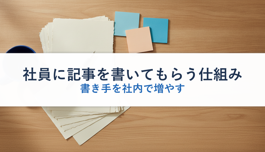 社員に記事を書いてもらう仕組み｜書き手を社内で増やす