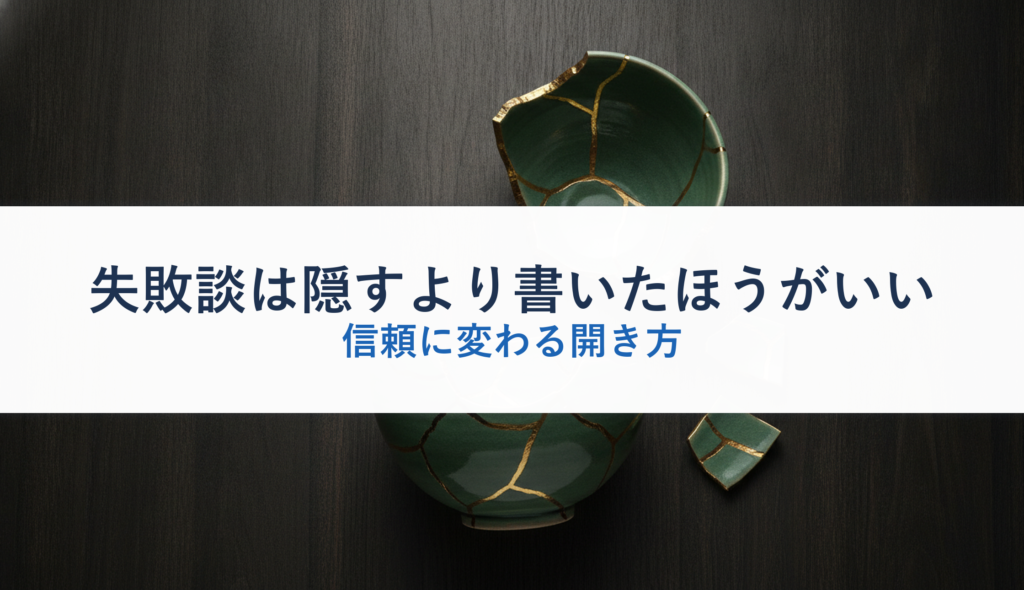 失敗談は隠すより書いたほうがいい｜信頼に変わる開き方
