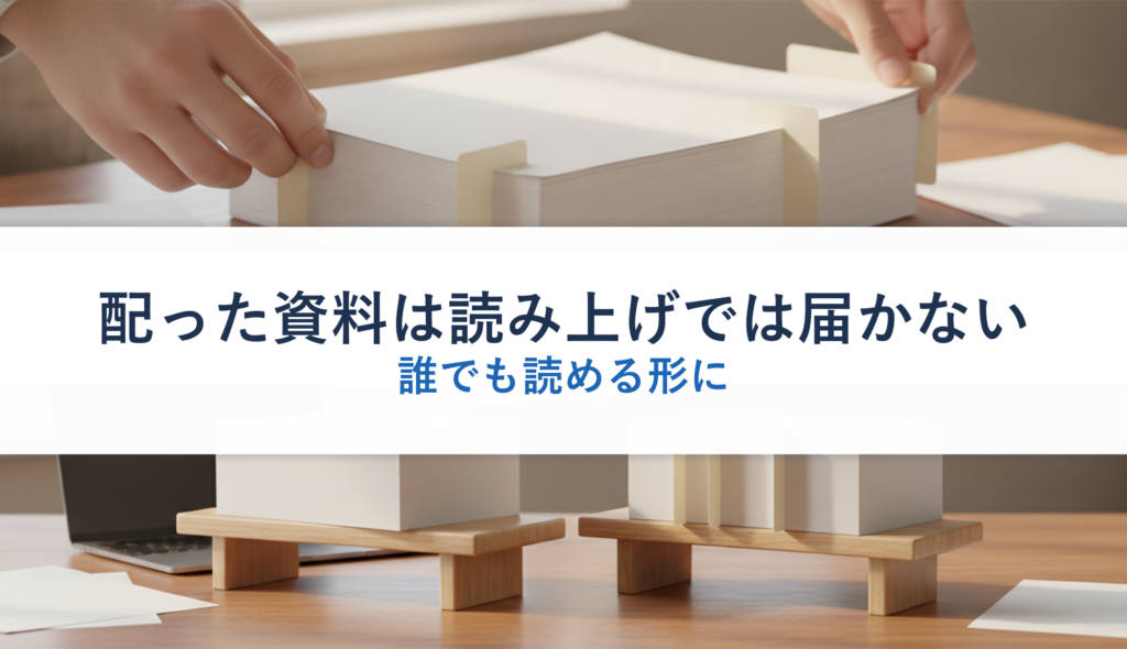 配った資料は読み上げでは届かない｜誰でも読める形に