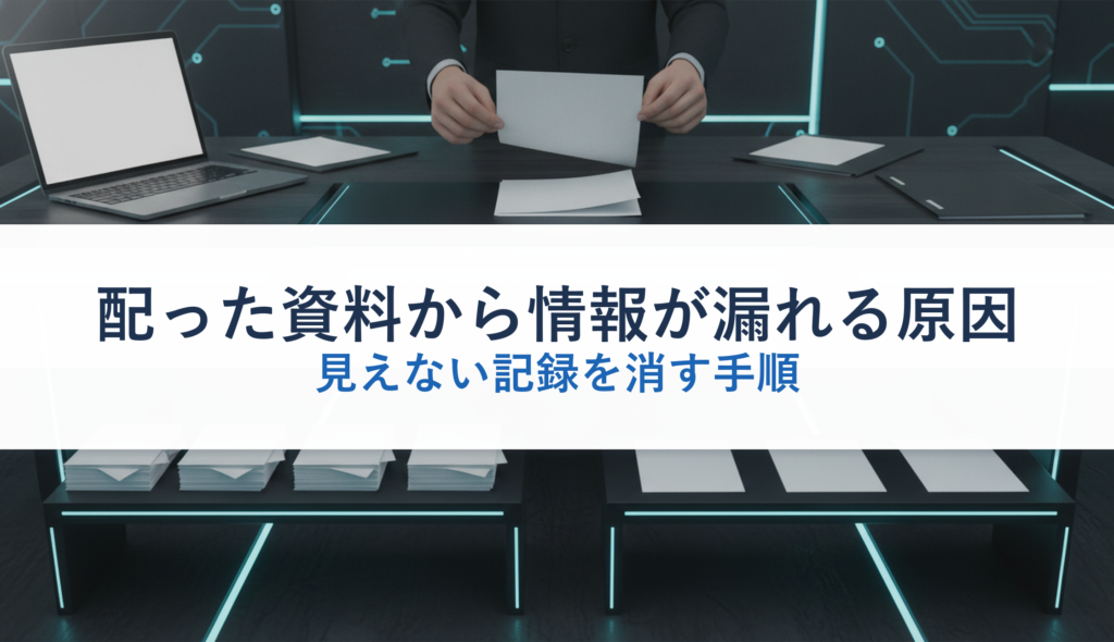 配った資料から情報が漏れる原因｜見えない記録を消す手順