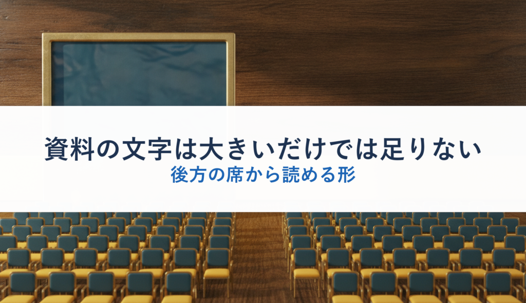 資料の文字は大きいだけでは足りない｜後方の席から読める形