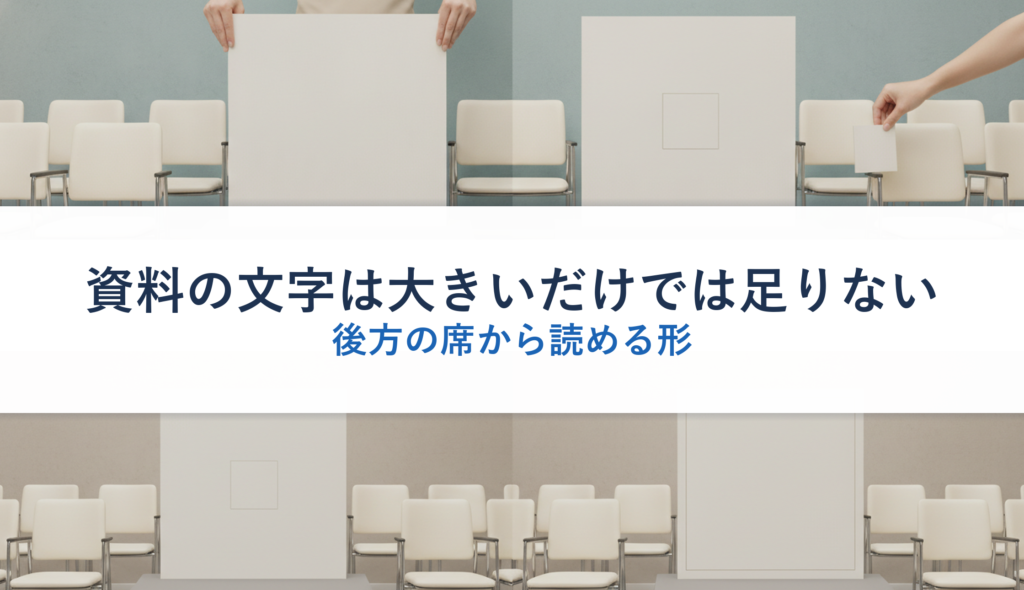 資料の文字は大きいだけでは足りない｜後方の席から読める形
