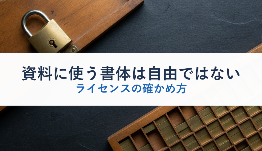 資料に使う書体は自由ではない｜ライセンスの確かめ方