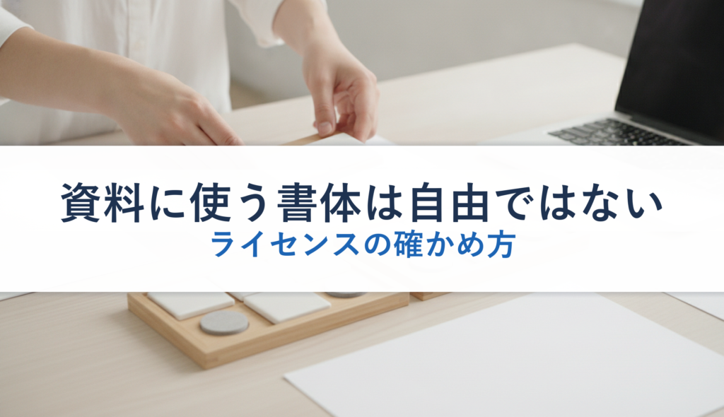 資料に使う書体は自由ではない｜ライセンスの確かめ方