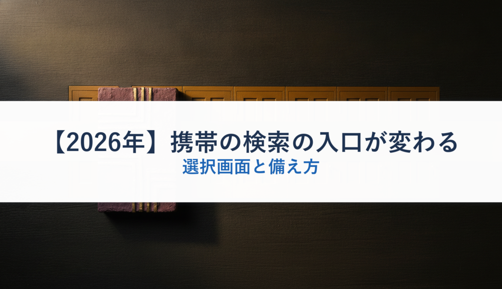 【2026年】携帯の検索の入口が変わる｜選択画面と備え方