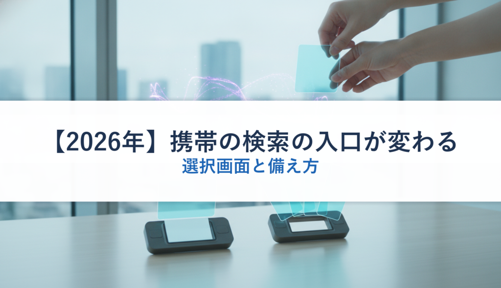 【2026年】携帯の検索の入口が変わる｜選択画面と備え方
