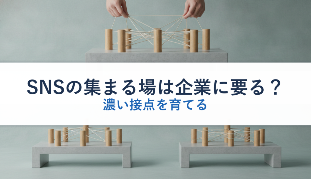 SNSの集まる場は企業に要る？｜濃い接点を育てる