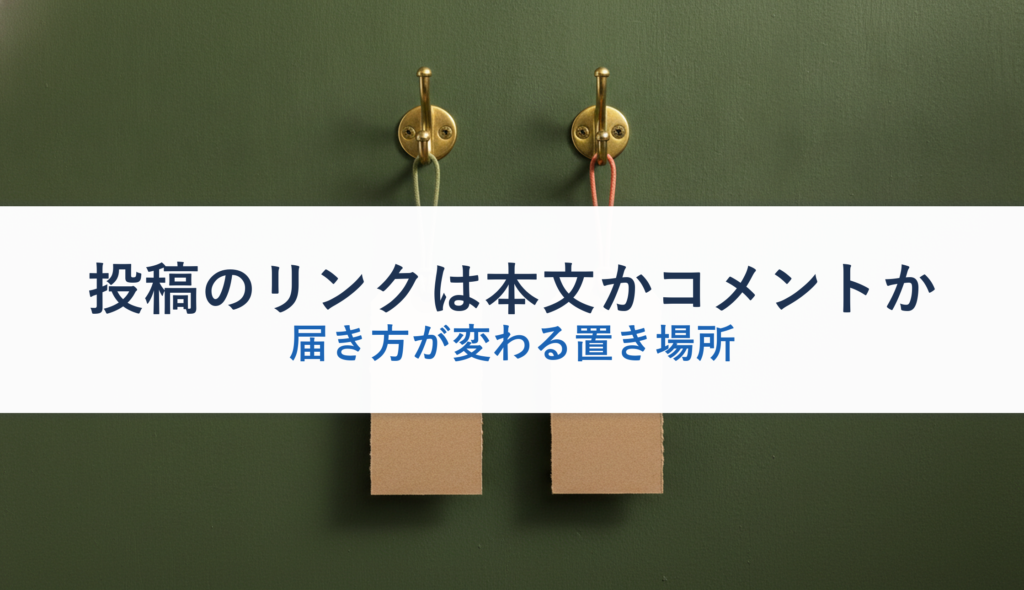 投稿のリンクは本文かコメントか｜届き方が変わる置き場所