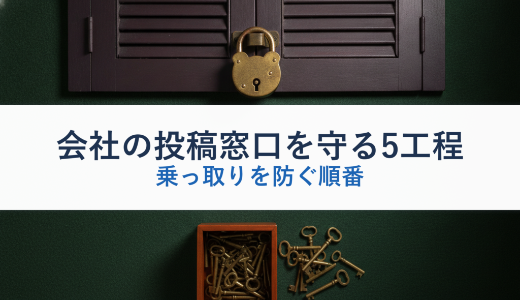 会社の投稿窓口を守る5工程｜乗っ取りを防ぐ順番