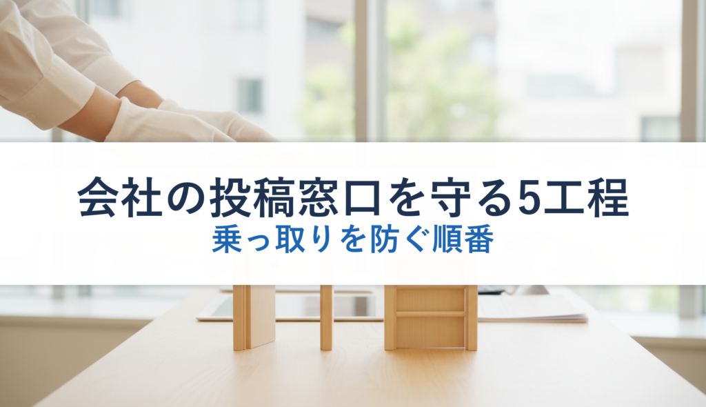 会社の投稿窓口を守る5工程｜乗っ取りを防ぐ順番