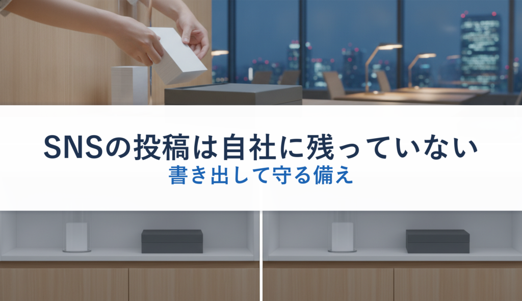 SNSの投稿は自社に残っていない｜書き出して守る備え