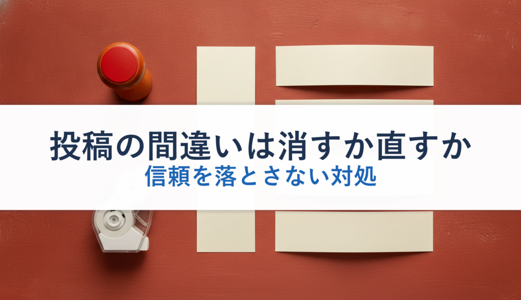 投稿の間違いは消すか直すか｜信頼を落とさない対処
