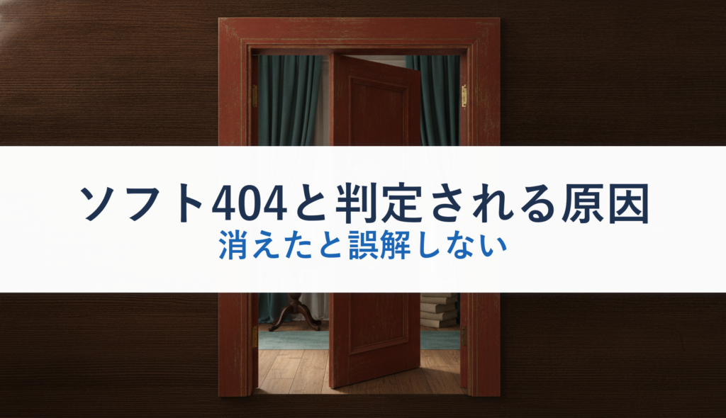 ソフト404と判定される原因｜消えたと誤解しない