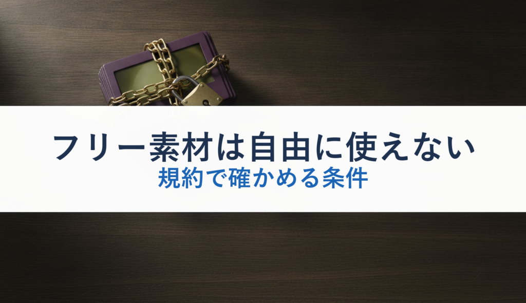 フリー素材は自由に使えない｜規約で確かめる条件